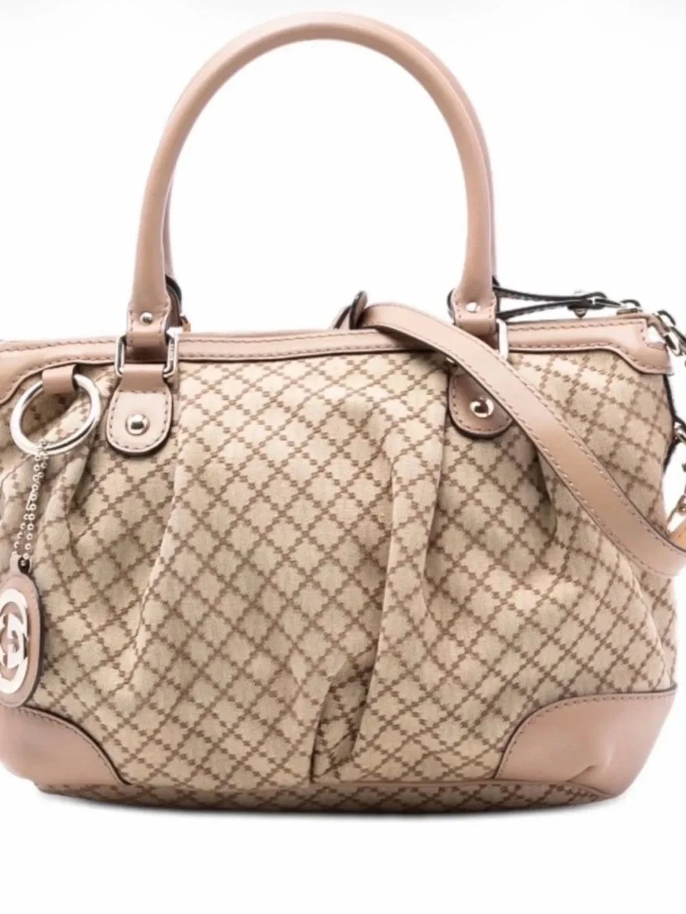 Authentic Vintage Gucci Diamante Canvas Sukey satchel